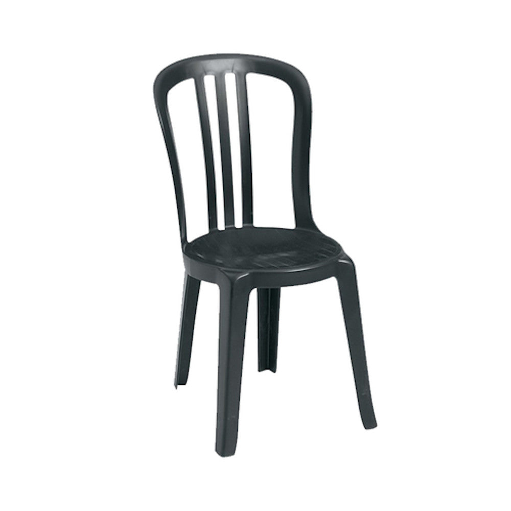 Grosfillex US495017 Black Miami Bistro Stacking Chair (case of 4)