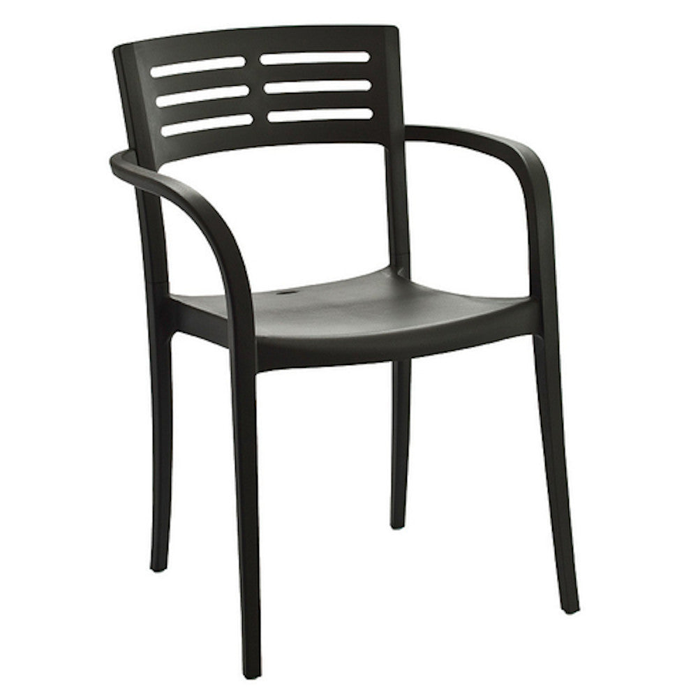 Grosfillex US633017 Black Vogue Stacking Armchair (case of 16)