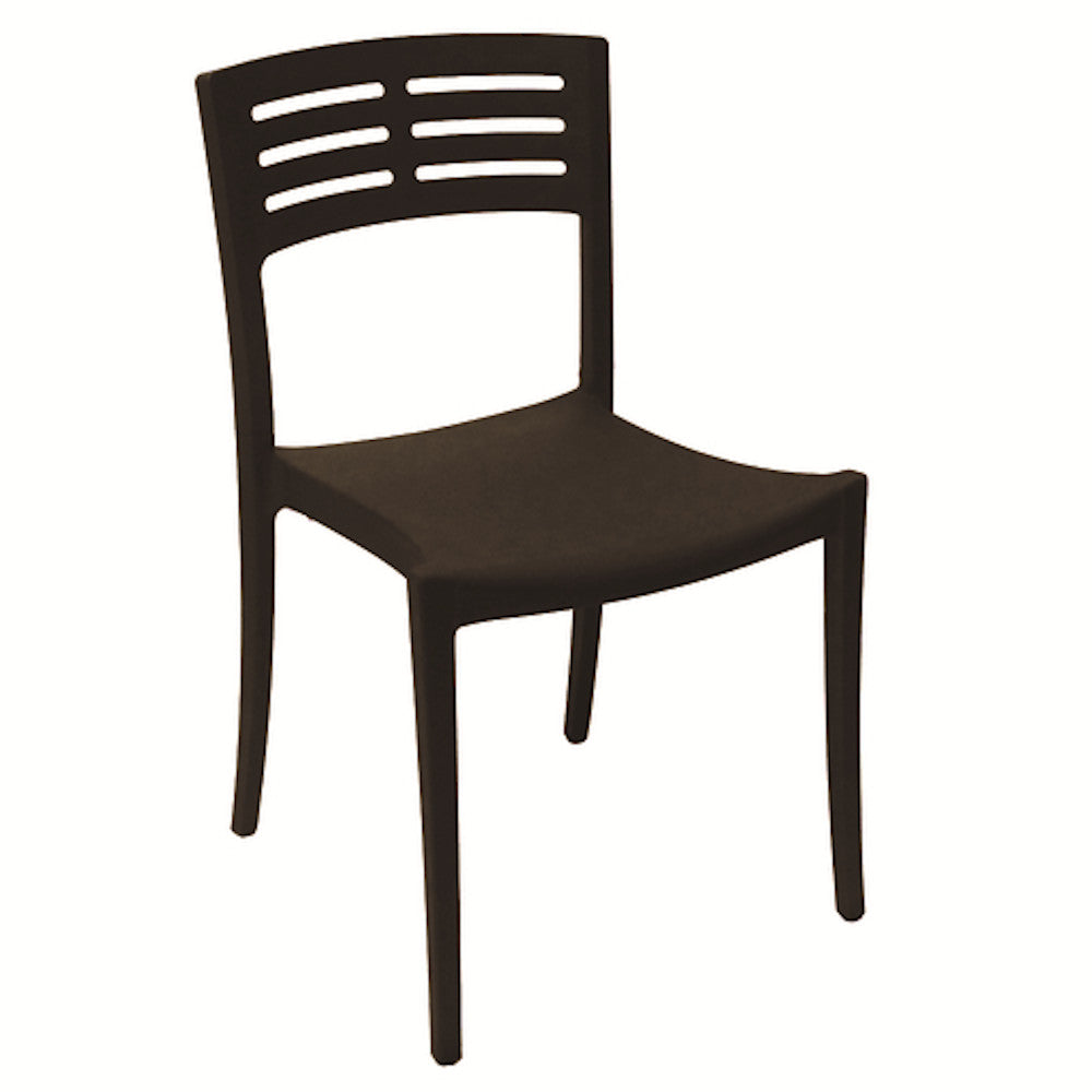 Grosfillex US637017 Black Vogue Stacking Sidechair (case of 16)