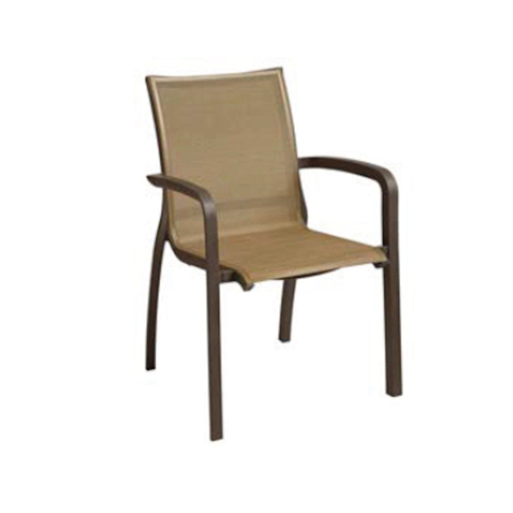 Grosfillex US643599 Cognac/Fusion Bronze Sunset Stacking Armchair (case of 4)