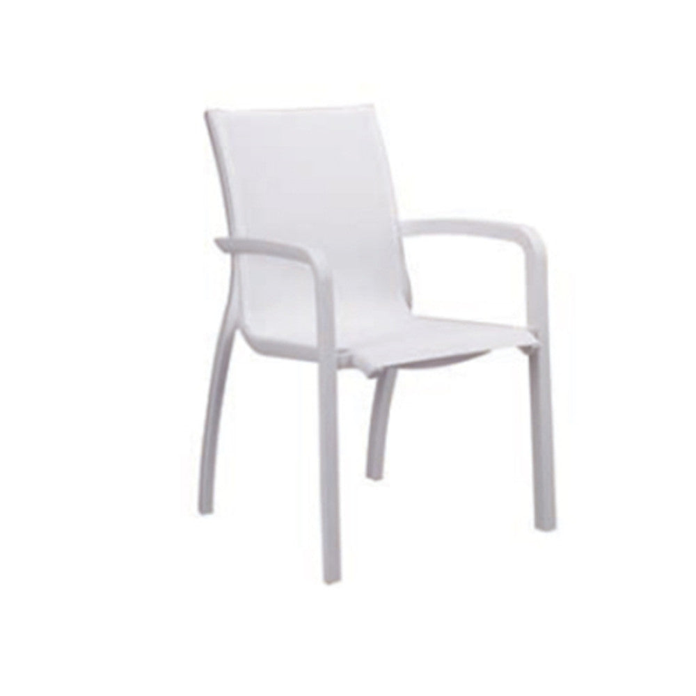 Grosfillex US645096 White/Glacier White Sunset Stacking Armchair (case of 4)