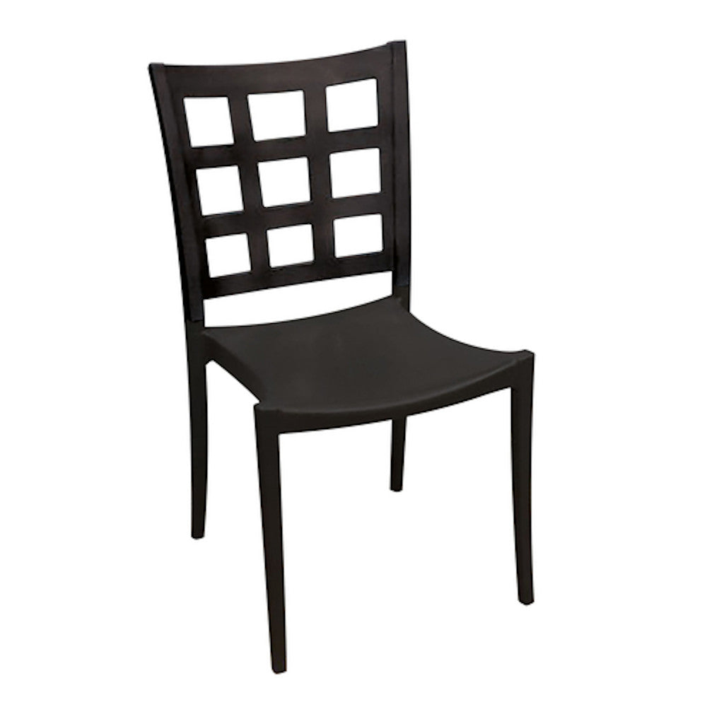 Grosfillex US646017 Black Plazza Stacking Chair (case of 16)