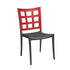 Grosfillex US647202 Apple Red/Charcoal Plazza Stacking Chair (case of 4)