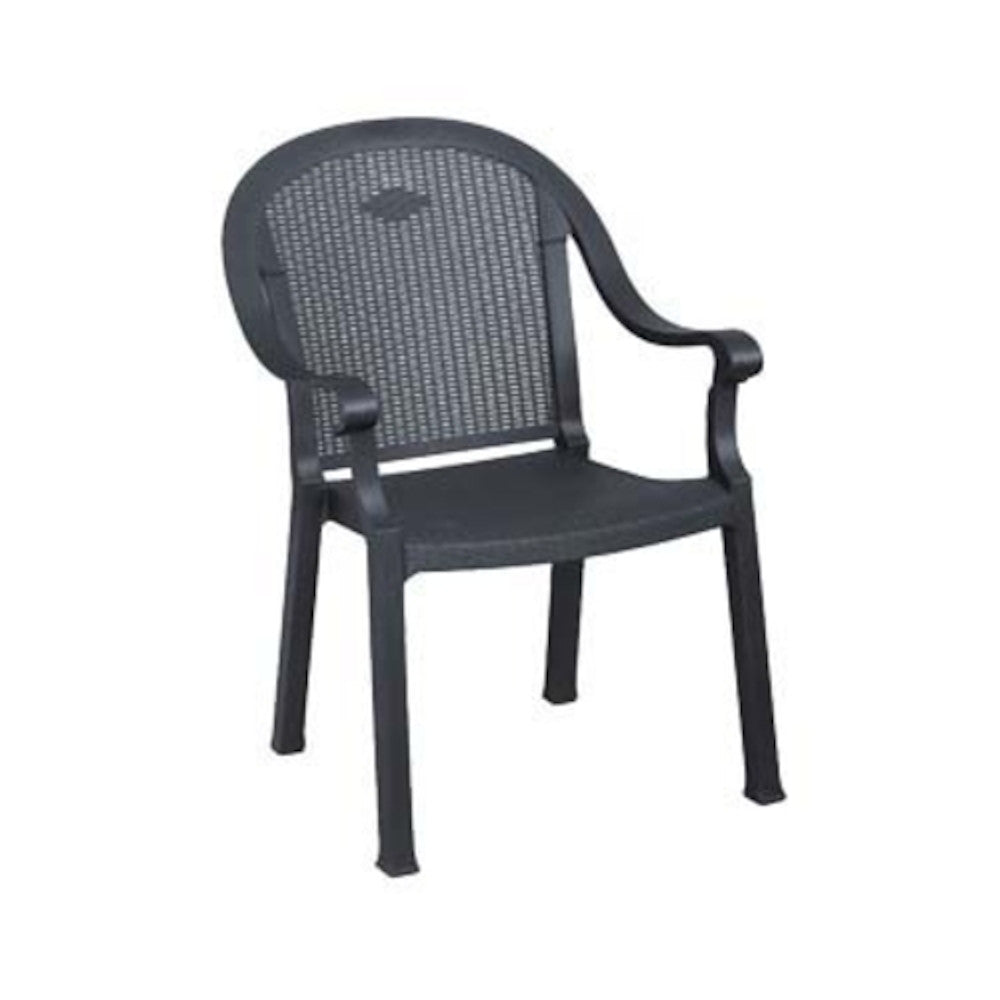 Grosfillex US720002 Charcoal Sumatra Stacking Armchair (case of 16)