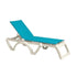 Grosfillex US878241 Turquoise Jamaica Beach Stacking Chaise (Case of 16)