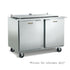 Traulsen UST7218-LL-SB 72" Sandwich / Salad Prep Table with Left / Left Hinged Doors and Stainless Steel Back