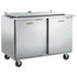 Traulsen UST7230-LL-SB 72" Compact Sandwich / Salad Prep Table with Left / Left Hinged Doors with Stainless Steel Back
