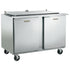 Traulsen UST7230-RR-SB 72" Compact Sandwich / Salad Prep Table with Right / Right Hinged Doors and Stainless Steel Back