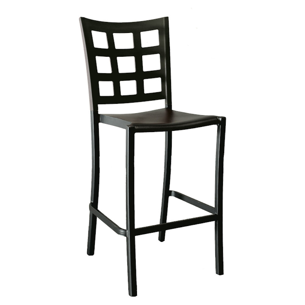 Grosfillex UT046017 Plazza Black Stacking Barstool (2 per case)