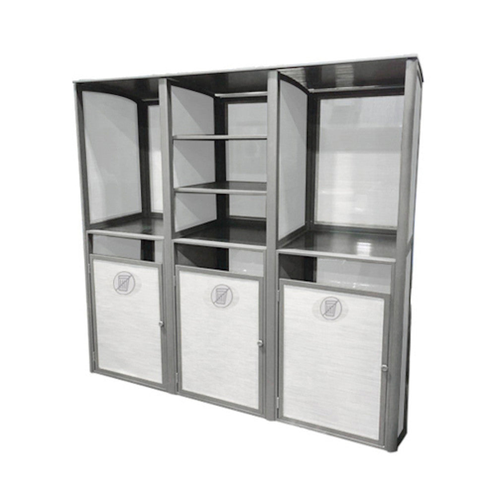 Grosfillex UT174289 Platinum Gray Sunset Towel Valet Triple Unit