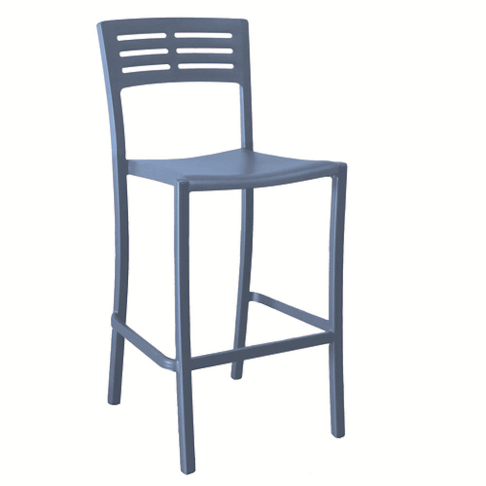 Grosfillex UT638680 Denim Blue Vogue Stacking Barstool (case of 8)