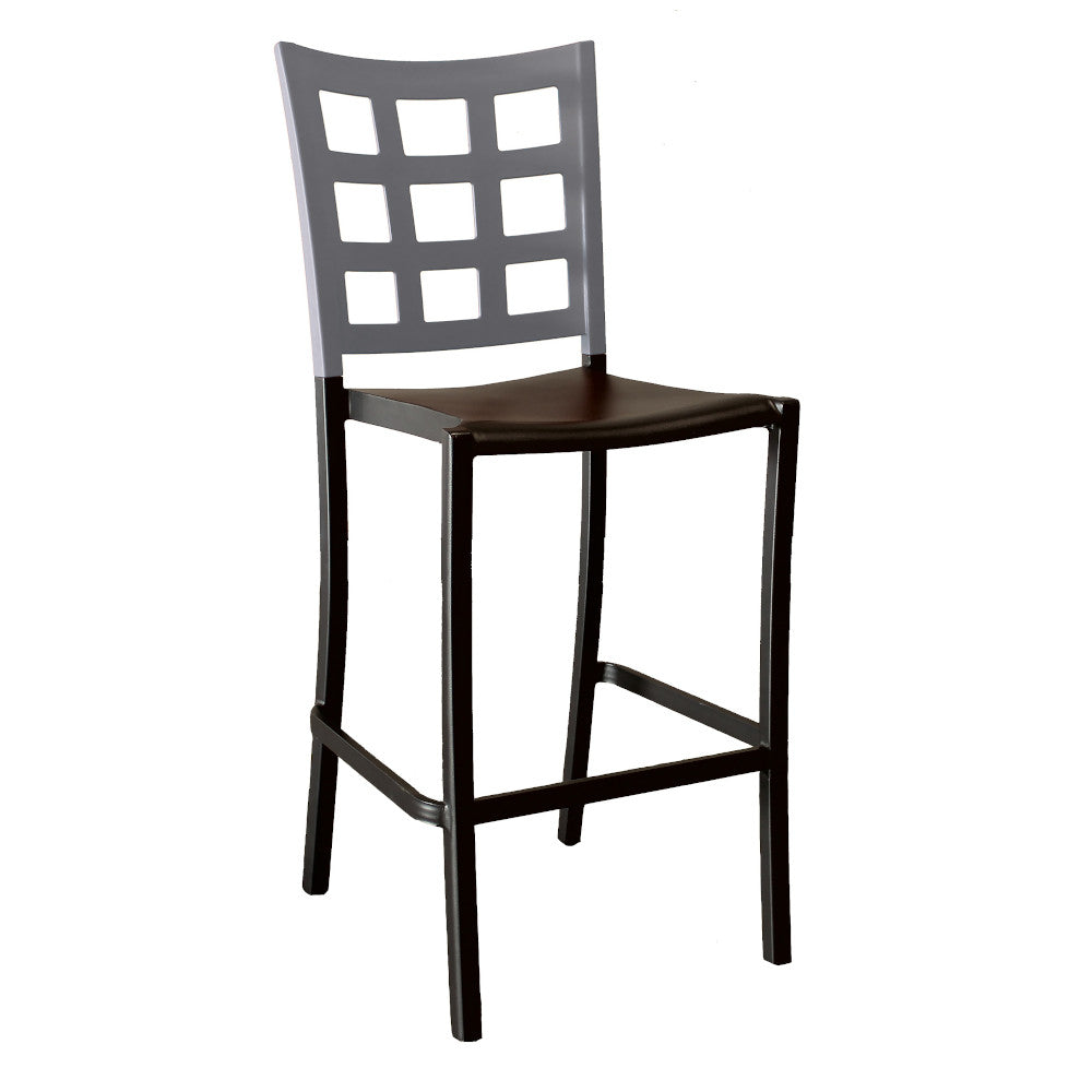 Grosfillex UT640017 Black Plazza Stacking Barstool (case of 8)