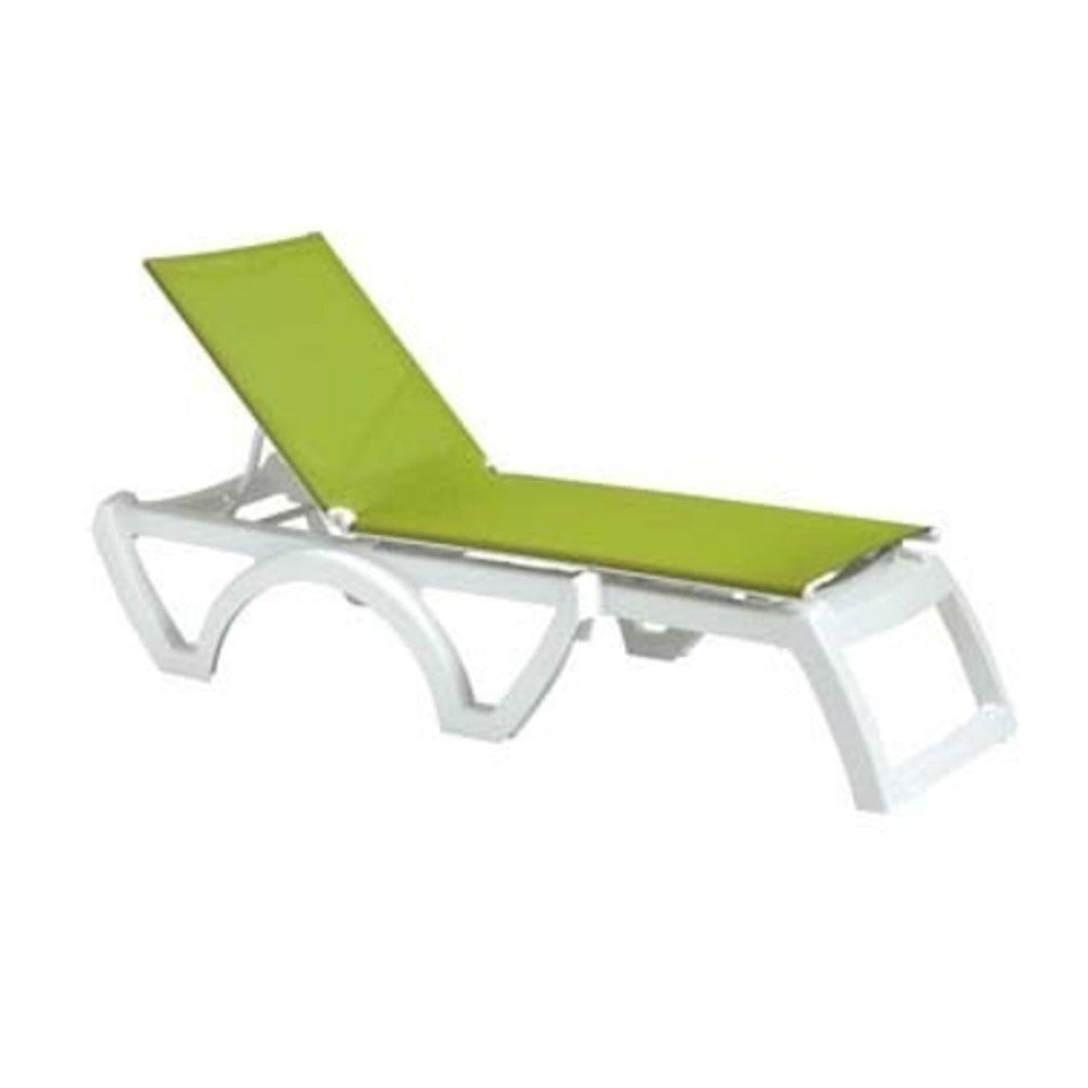 Grosfillex UT747152 Fern Green Jamaica Beach Stacking Chaise (Case of 2)