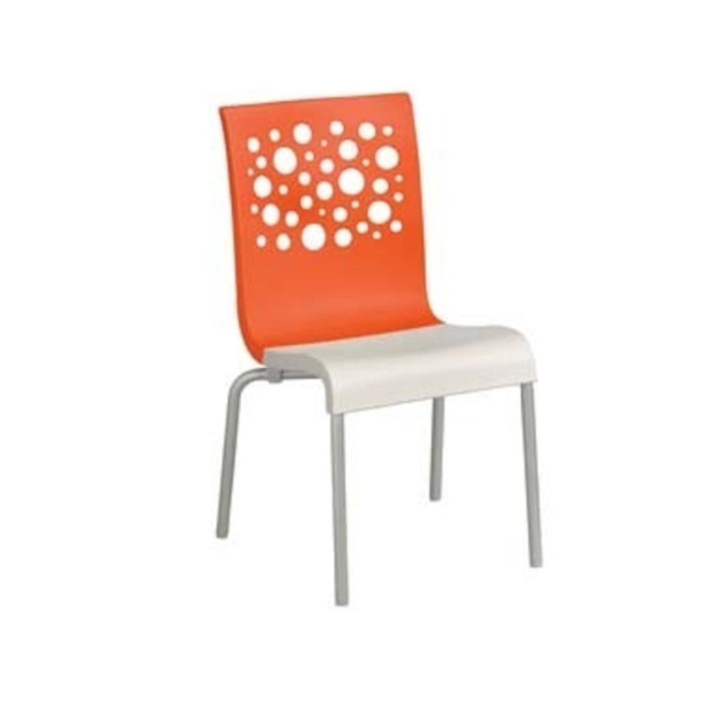 Grosfillex UT835019 Orange/White Tempo Stacking Chair (Case of 4)