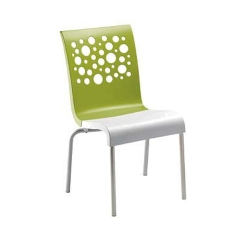 Grosfillex UT835152 Fern Green/White Tempo Stacking Chair (Case of 4)