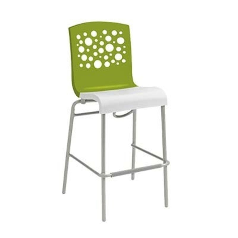 Grosfillex UT836152 Fern Green/White Tempo Stacking Barstool (Case of 8)