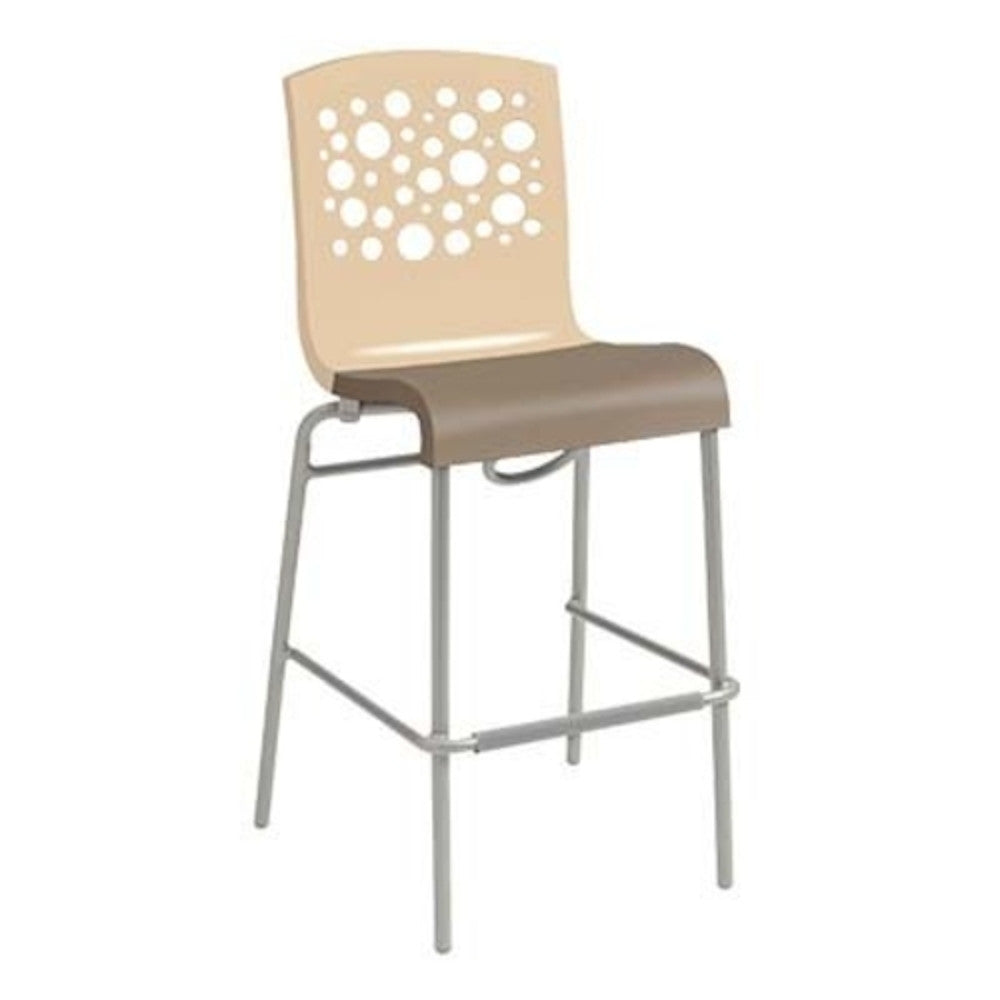 Grosfillex UT838413 Beige/Taupe Tempo Stacking Barstool (Case of 2)