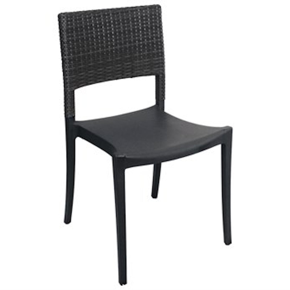 Grosfillex UT985002 Charcoal Java Side Chair (Case of 4)