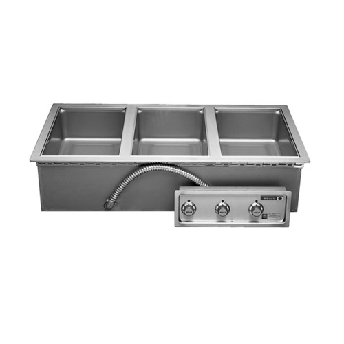 Wells MOD-300TDM Built-In Electric Food Warmer with Manifold Drain- 3 Pan Capacity