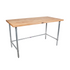 John Boos JNB08 Maple Wood Top 48" W x 30" D Work Table with Galvanized Legs
