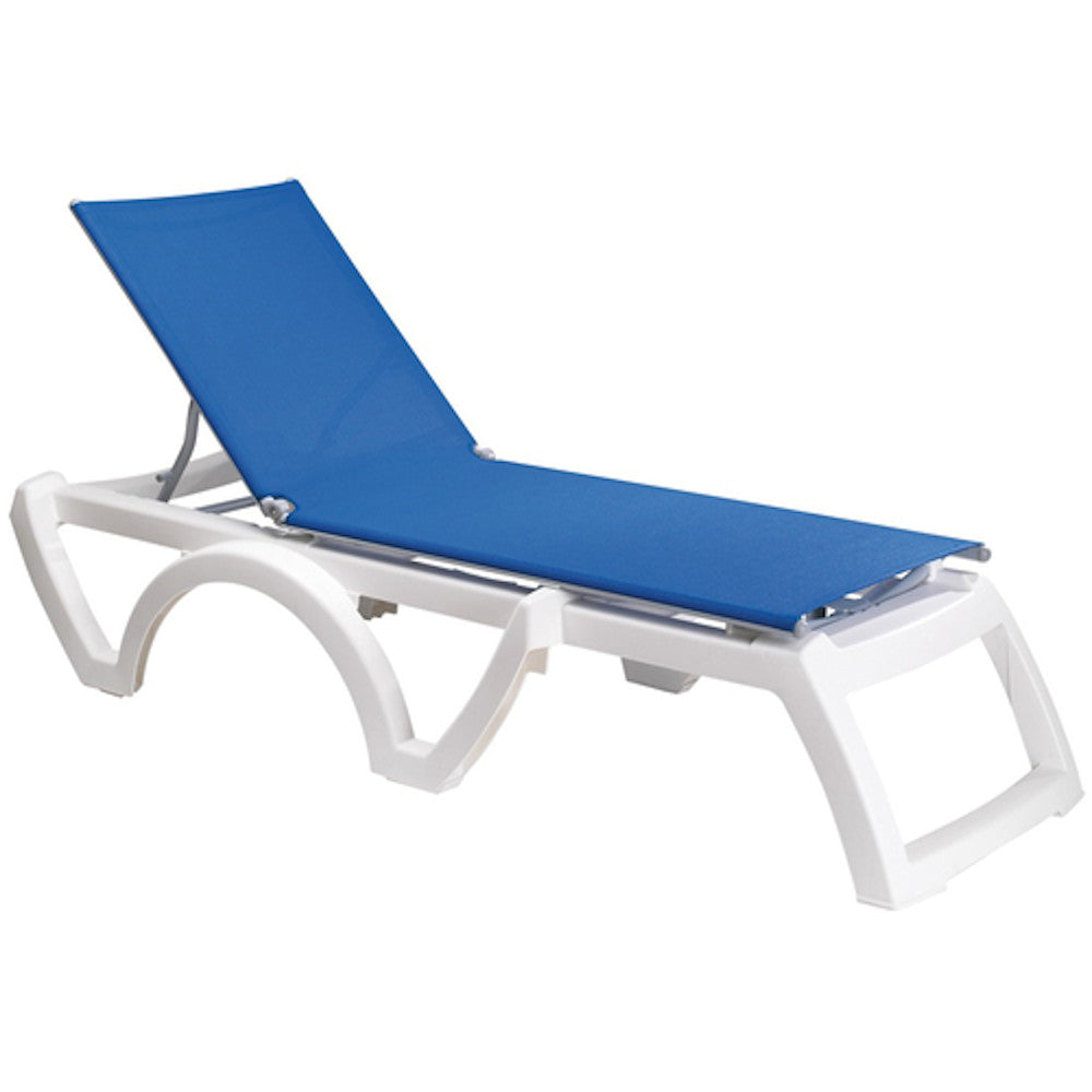 Grosfillex XA031006 Blue Jamaica Beach Stacking Chaise (Case of 16)