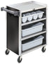 Vollrath 97180 Bussing Cart with 300 lb Capacity, Black Vinyl Finish & 4 Stainless Steel Shelves