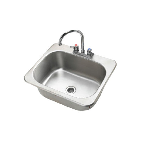 Krowne Metal HS-2017 One Compartment Drop-In 20-1/4" Hand Sink with Deck Mount Faucet